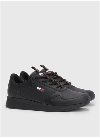 Tommy Hilfiger Siyah Erkek Deri Sneaker FLEXI RUNNER_2