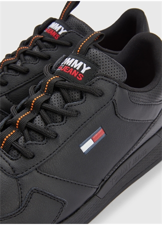 Tommy Hilfiger Siyah Erkek Deri Sneaker FLEXI RUNNER_4