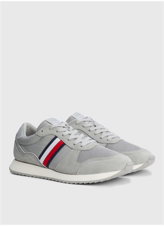 Tommy Hilfiger Gri Erkek Süet Sneaker RUNNER EVO MIX