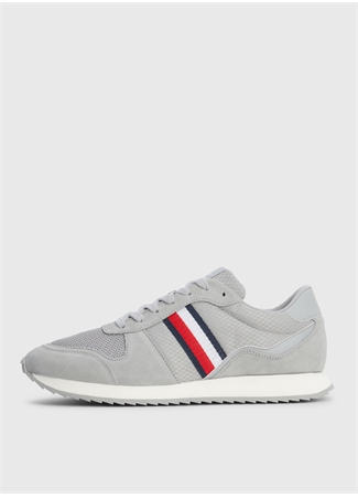 Tommy Hilfiger Gri Erkek Süet Sneaker RUNNER EVO MIX_1