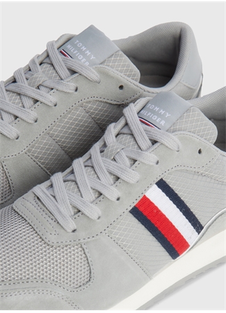 Tommy Hilfiger Gri Erkek Süet Sneaker RUNNER EVO MIX_3