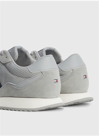 Tommy Hilfiger Gri Erkek Süet Sneaker RUNNER EVO MIX_4