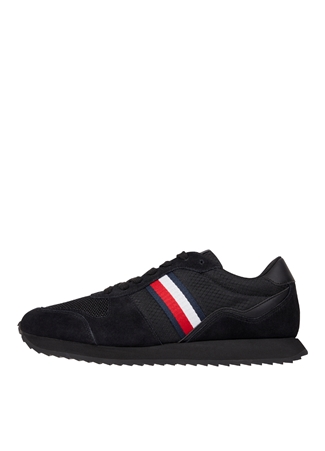 Tommy Hilfiger Siyah Erkek Süet Sneaker RUNNER EVO MIX