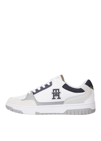 Tommy Hilfiger Beyaz Erkek Deri Sneaker TH BASKET STREET MIX