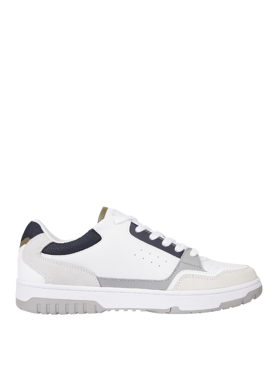 Tommy Hilfiger Beyaz Erkek Deri Sneaker TH BASKET STREET MIX_1