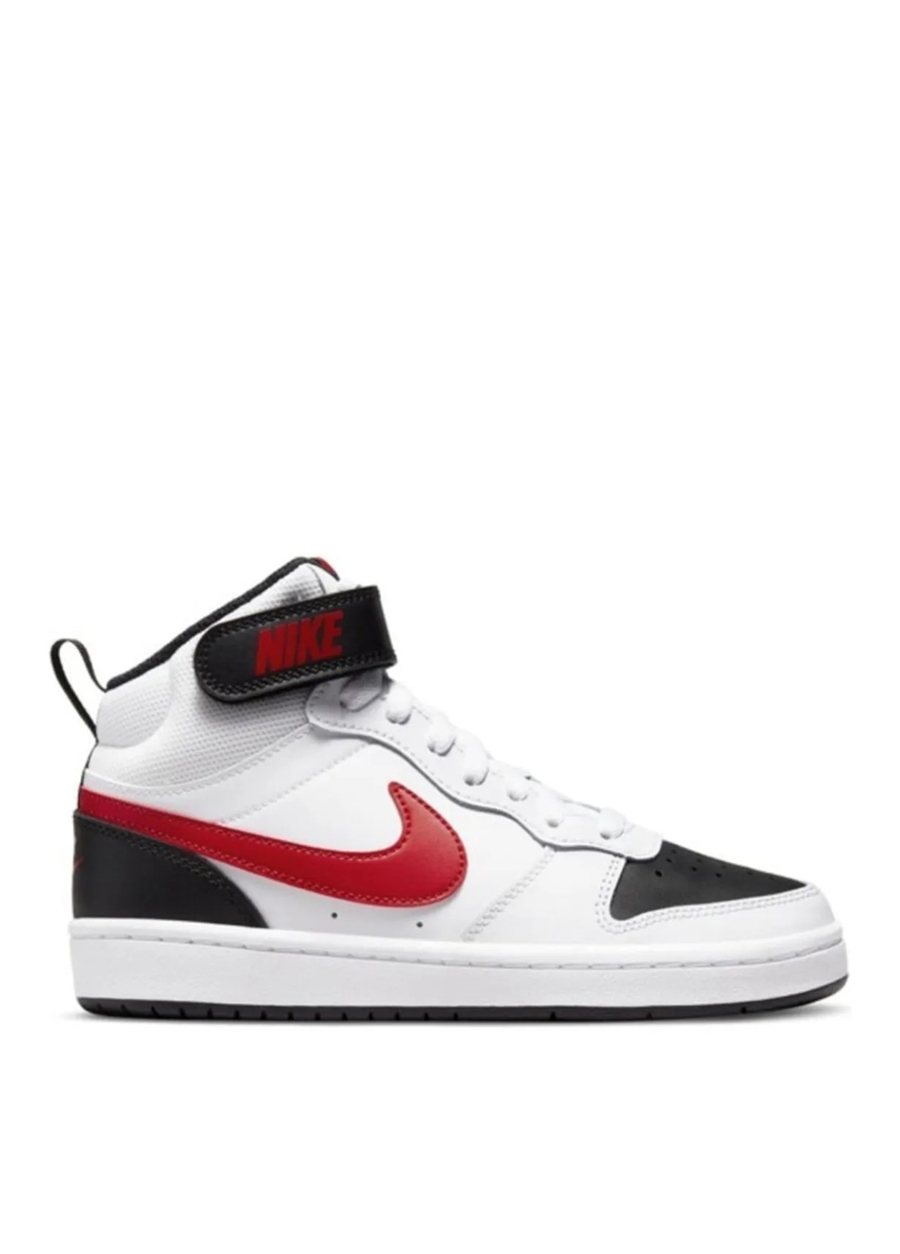 Nike Çocuk Beyaz - Kırmızı - Siyah Yürüyüş Ayakkabısı CD7782-110 COURT BOROUGH MID 2 (GS)