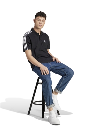 Adidas Düz Siyah Erkek Polo T-Shirt IC9310-M 3S PQ PS BLA_2