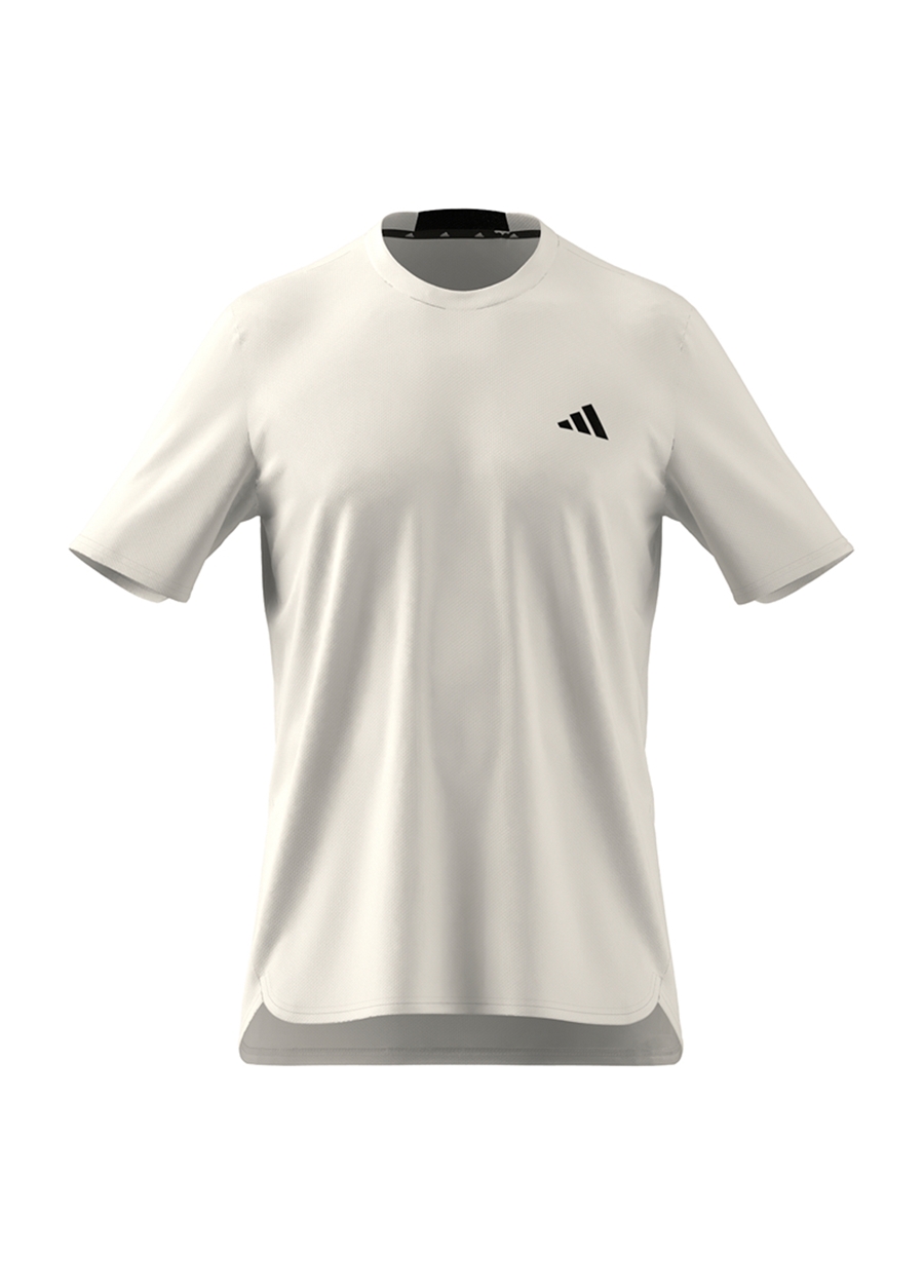 Adidas Beyaz Erkek Yuvarlak Yaka Regular Fit T-Shirt HF7215-D4M TEE WHI