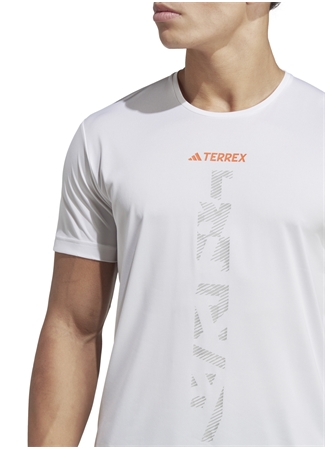 Adidas Beyaz Erkek Yuvarlak Yaka Terrex T-Shirt HT9442-AGR SHIRT WHI_3