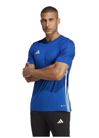 Adidas Mavi Erkek Yuvarlak Yaka Regular Fit Tayt IJ6823-OPT ST 78 TIG WON