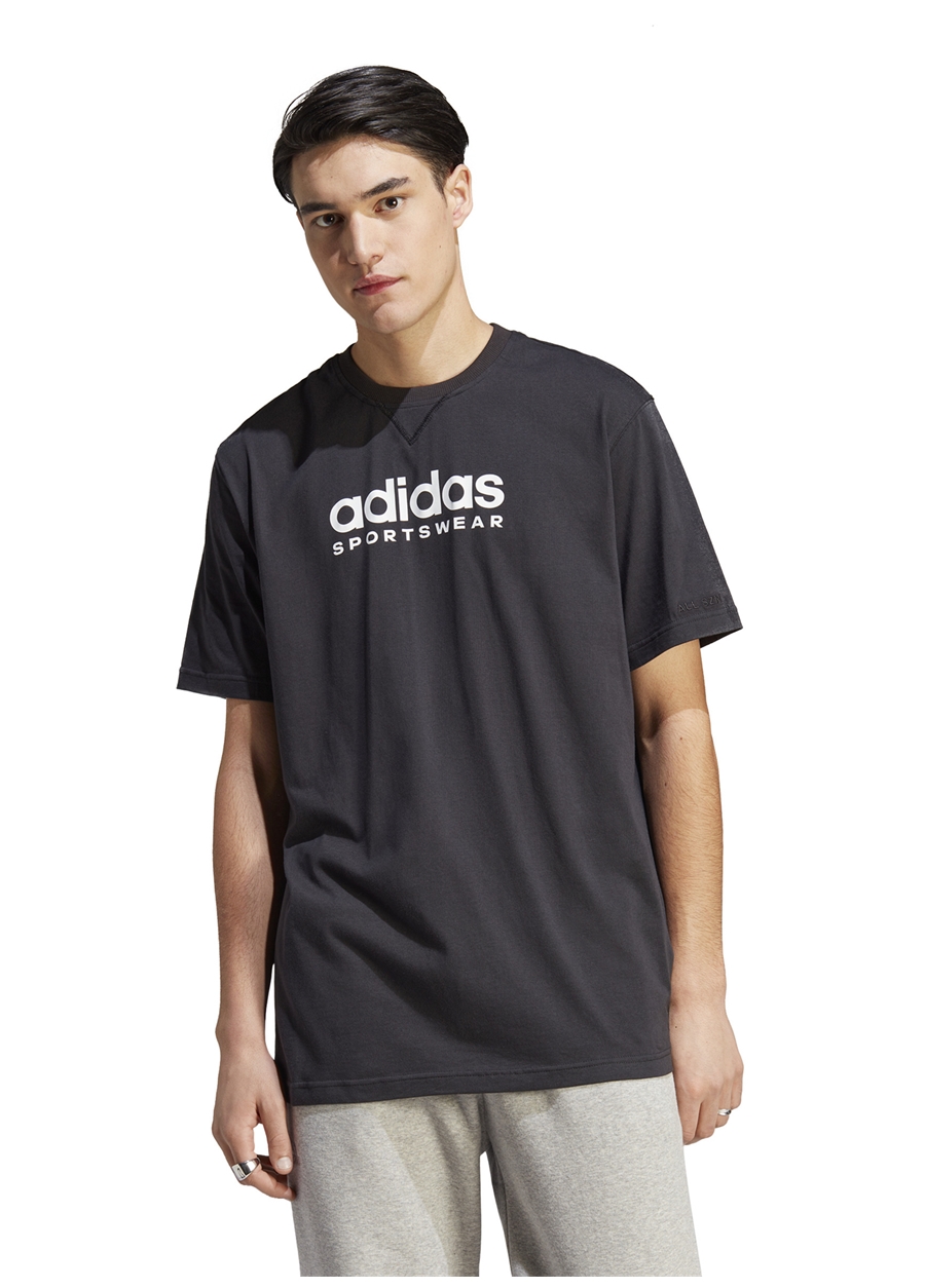 Adidas Siyah Erkek Yuvarlak Yaka Regular Fit T-Shirt IC9815-M ALL SZN G T BLA