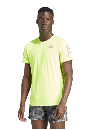 Adidas Sarı Erkek Yuvarlak Yaka Regular Fit T-Shirt IM2532-OWN THE RUN TEE LUC