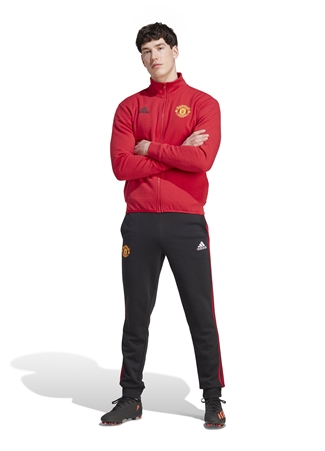 Adidas Kırmızı Erkek Dik Yaka Regular Fit Zip Ceket IA8564-MUFC ANTH JKT REA