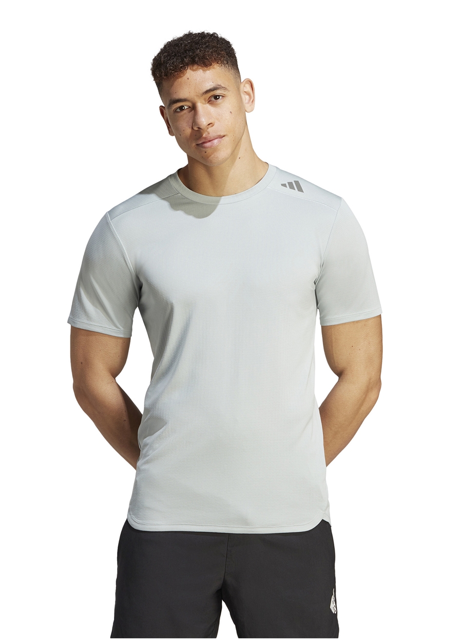 Adidas Gümüş Erkek Yuvarlak Yaka T-Shirt IM1110-D4T HR HIIT TEE WON_0