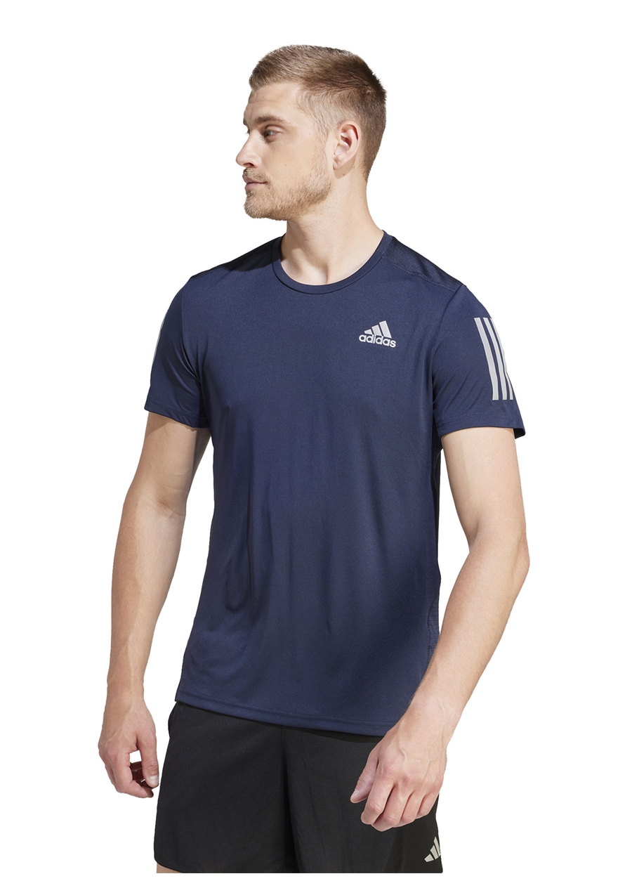 Adidas Lacivert Erkek Yuvarlak Yaka Regular Fit T-Shirt IM2529-OWN THE RUN TEE