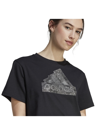 Adidas Siyah Kadın Yuvarlak Yaka T-Shirt IM4255-W ICONS TEE CRO BLA_3