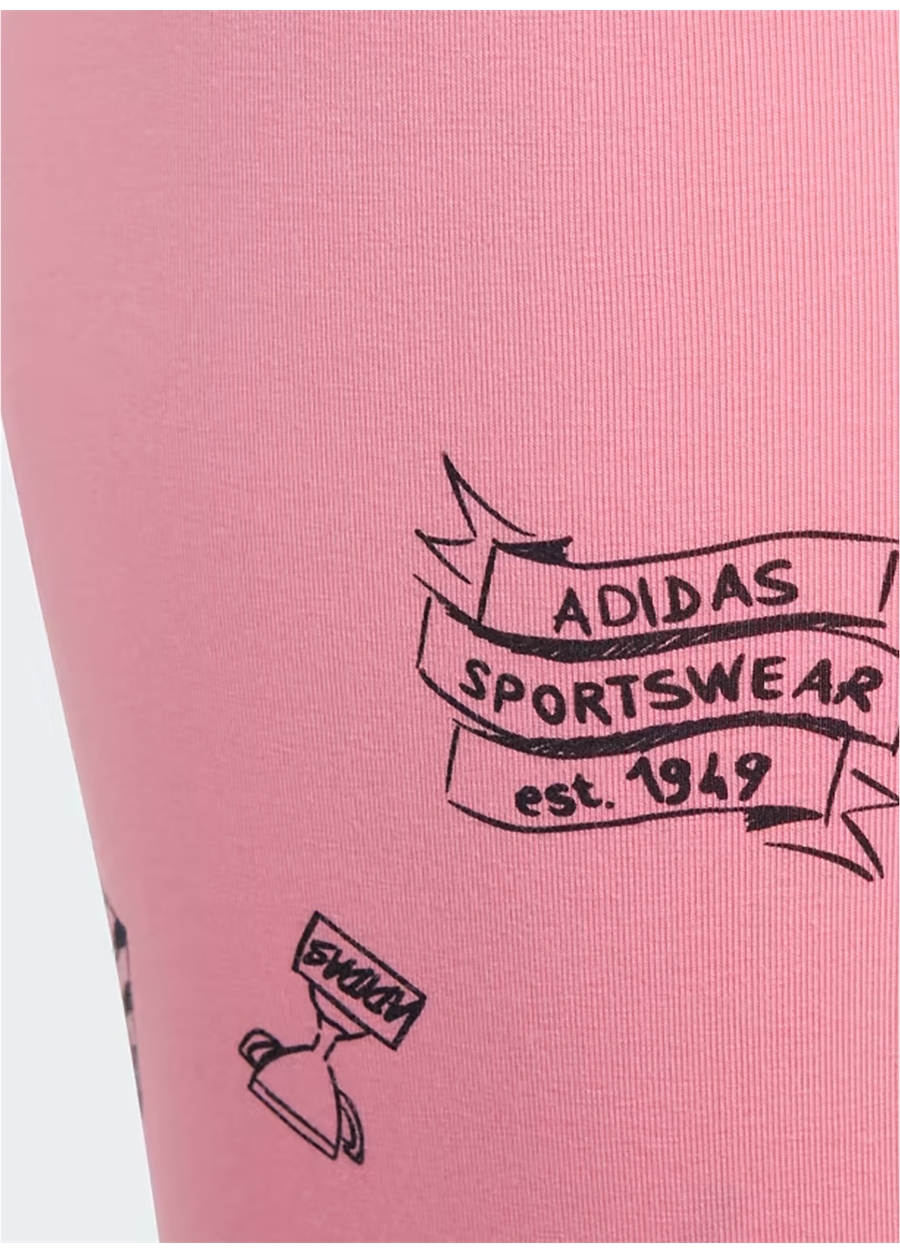 Adidas Pembe Kız Çocuk Dar Paça Uzun Dar Desenli Tayt IA1568 JG BLUV Q3 TIGH_3