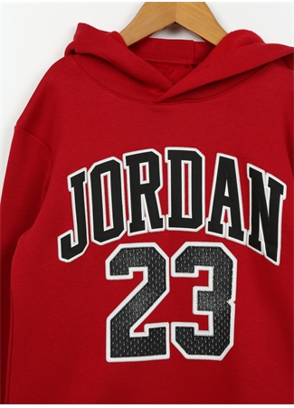 Nike Çocuk Kırmızı Kapüşonlu Baskılı Sweatshirt 95C479-R78 JDB JORDAN HBR FLC PO HO_1