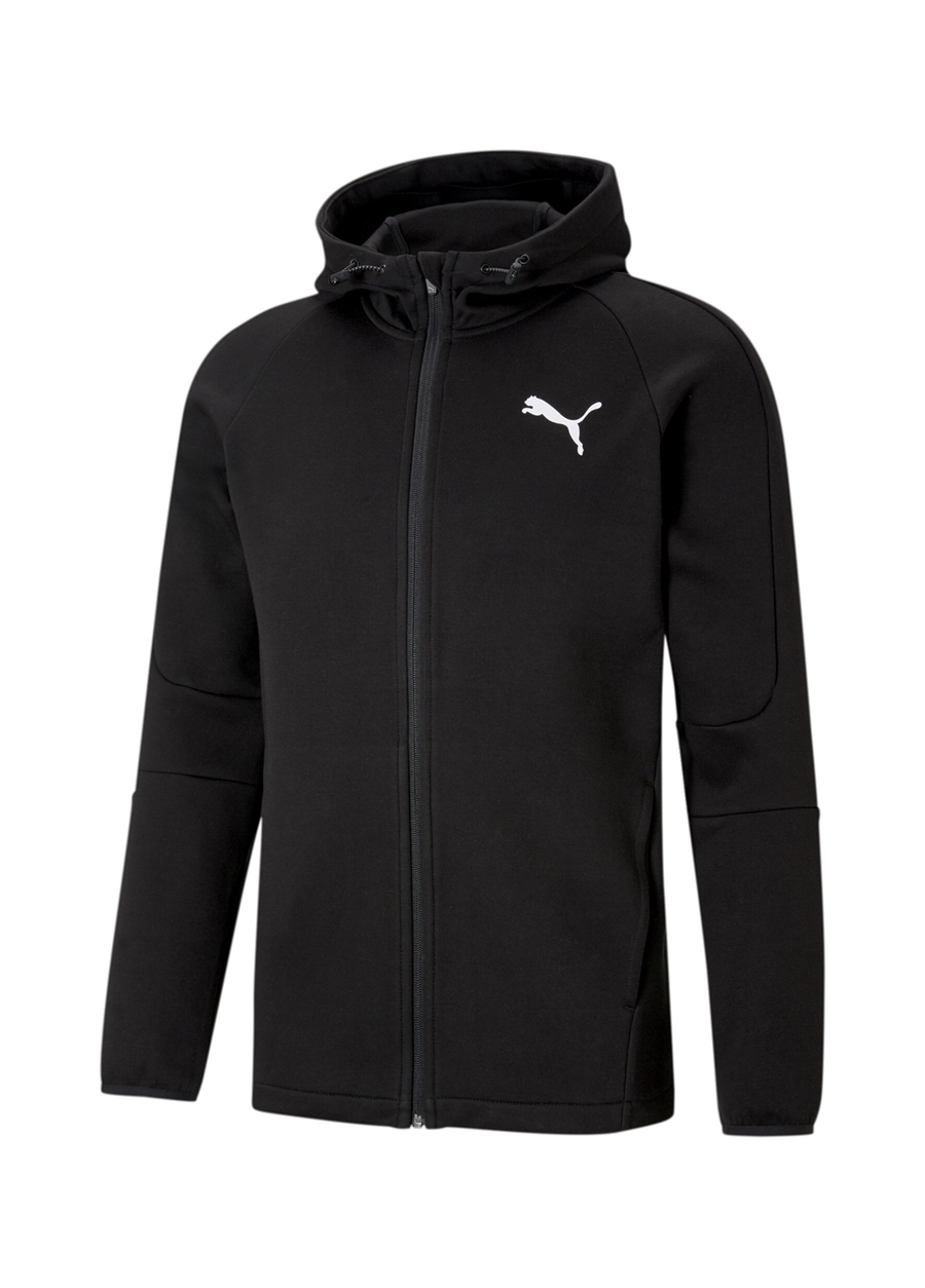 Puma Siyah Erkek Yuvarlak Yaka Regular Fit Sweatshirt 58581201 EVOSTRIPE Core FZ Hoodie_3