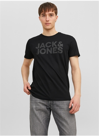 Jack & Jones Yuvarlak Yaka Siyah Erkek T-Shirt 12151955_JJECORP LOGO TEE SS O-NECK_1