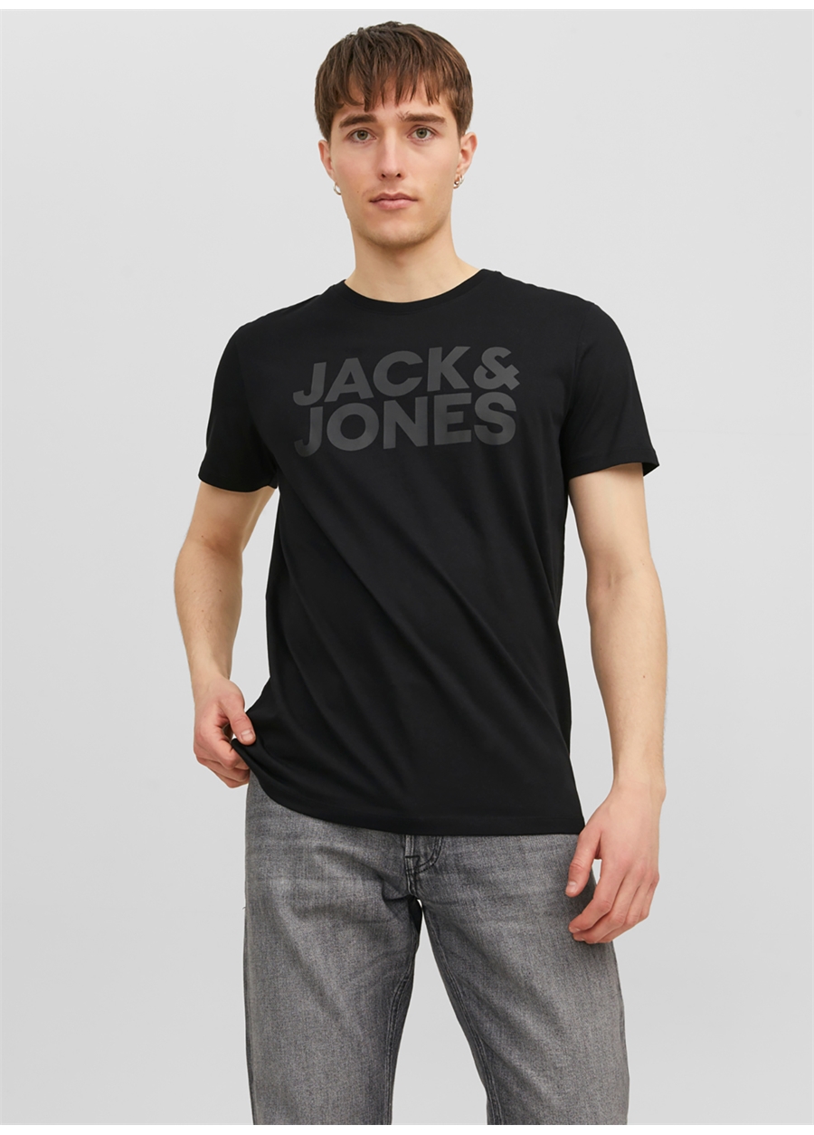 Jack & Jones Yuvarlak Yaka Siyah Erkek T-Shirt 12151955_JJECORP LOGO TEE SS O-NECK_1