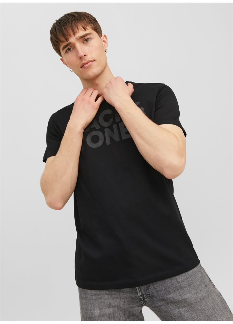 Jack & Jones Yuvarlak Yaka Siyah Erkek T-Shirt 12151955_JJECORP LOGO TEE SS O-NECK_5