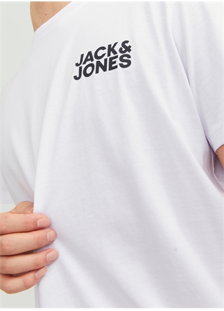 Jack & Jones Yuvarlak Yaka Beyaz Erkek T-Shirt 12151955_JJECORP LOGO TEE SS O-NECK_5