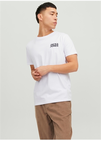 Jack & Jones Yuvarlak Yaka Beyaz Erkek T-Shirt 12151955_JJECORP LOGO TEE SS O-NECK_4