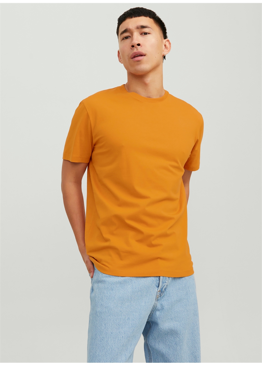 Jack & Jones Yuvarlak Yaka Turuncu Erkek T-Shirt 12156101_JJEORGANIC BASIC TEE SS O-_1