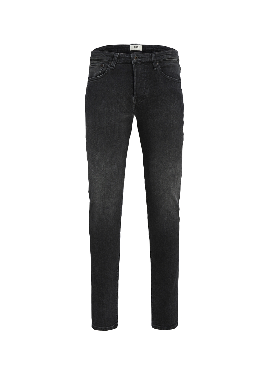 Jack & Jones 12218321_RDDGLENN ROYAL RI 300 NOOS Siyah Erkek Düşük Bel Slim Fit Denim Pantolon_7