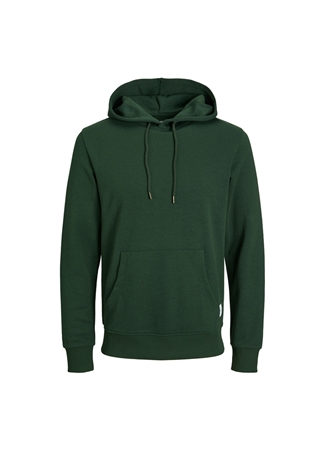 Jack & Jones Kapüşon Yaka Koyu Yeşil Erkek Sweatshırt 12182537_JJEBASIC SWEAT HOOD NOOS_4