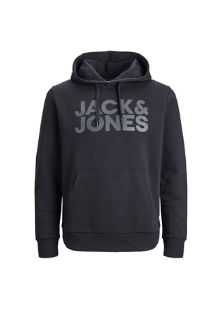 Jack & Jones Kapüşon Yaka Siyah Erkek Sweatshırt 12152840_JJECORP LOGO SWEAT HOOD NO_6