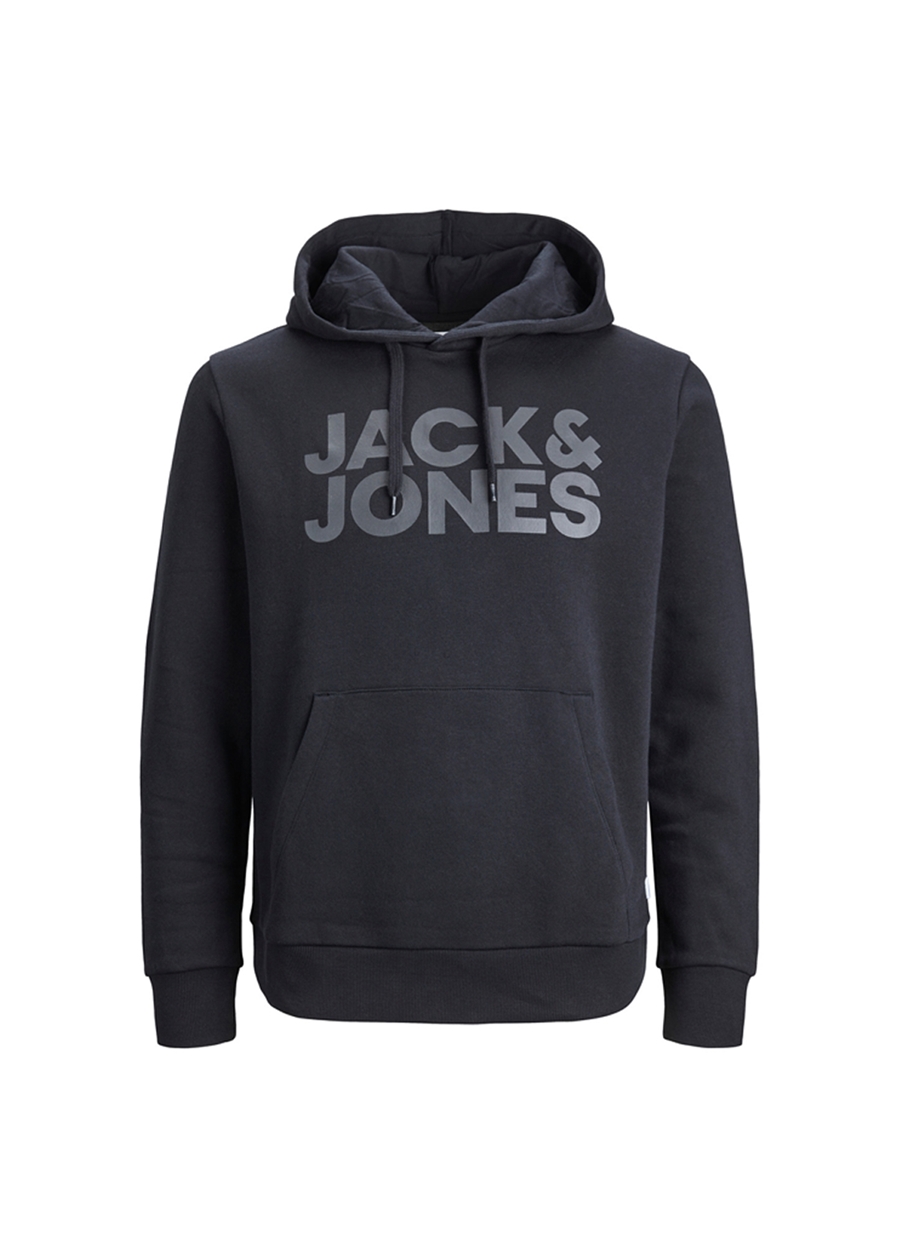 Jack & Jones Kapüşon Yaka Siyah Erkek Sweatshırt 12152840_JJECORP LOGO SWEAT HOOD NO_6