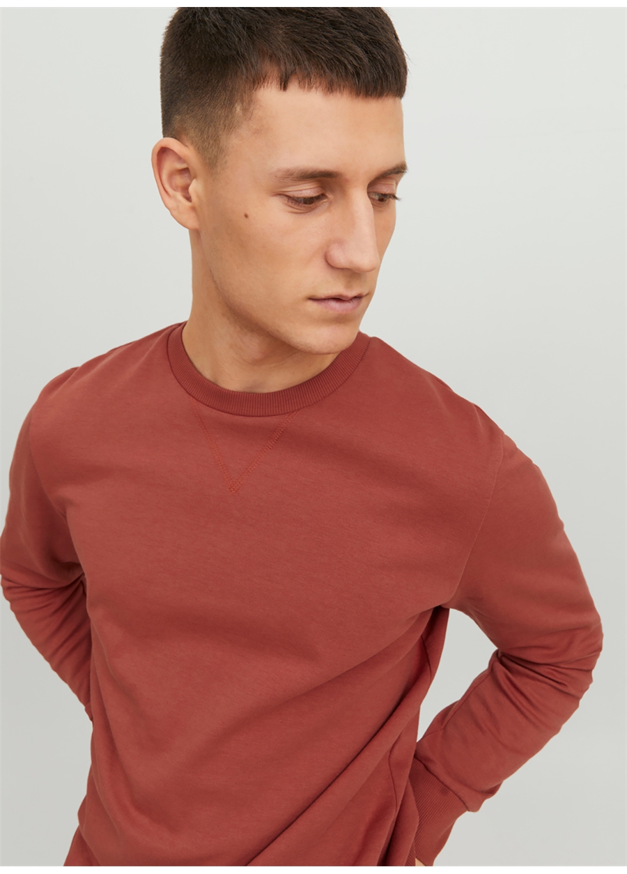 Jack & Jones Yuvarlak Yaka Kırmızı Erkek Sweatshırt 12181903_JJEBASIC SWEAT CREW NECK N_2