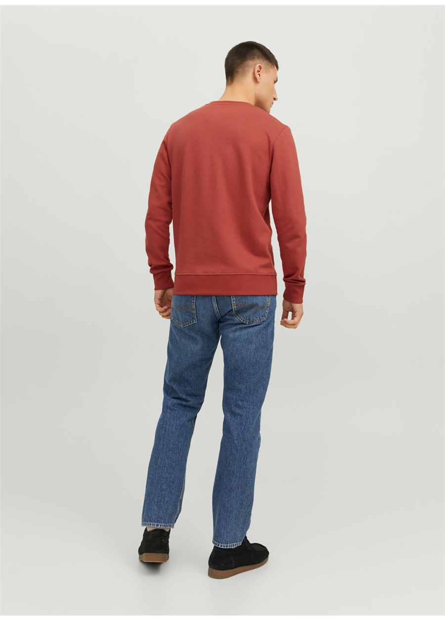 Jack & Jones Yuvarlak Yaka Kırmızı Erkek Sweatshırt 12181903_JJEBASIC SWEAT CREW NECK N_5