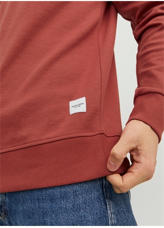 Jack & Jones Yuvarlak Yaka Kırmızı Erkek Sweatshırt 12181903_JJEBASIC SWEAT CREW NECK N_6