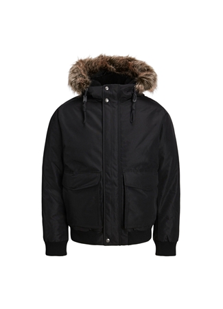 Jack & Jones Siyah Erkek Mont 12236034_JJDAVID BOMBER JACKET_0