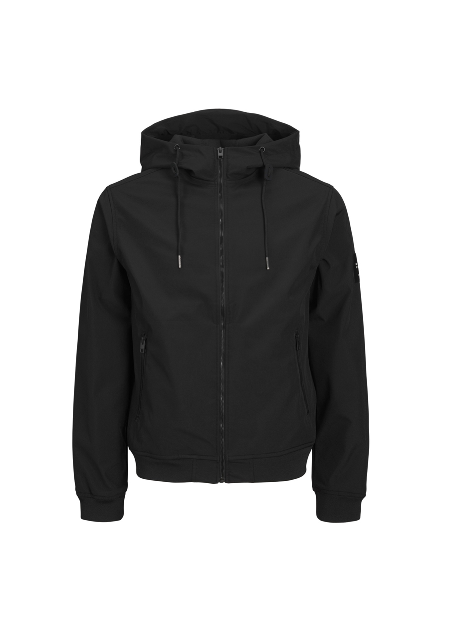 Jack & Jones Standart Siyah Erkek Ceket 12236300_JJEBASIC SOFTSHELL HOOD NO_2