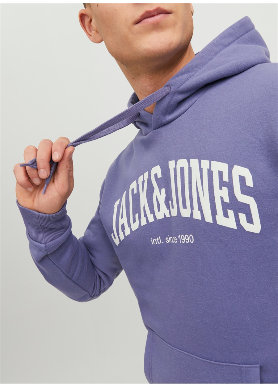 Jack & Jones Kapüşon Yaka Mor Erkek Sweatshırt 12236513_JJEJOSH SWEAT HOOD NOOS_1