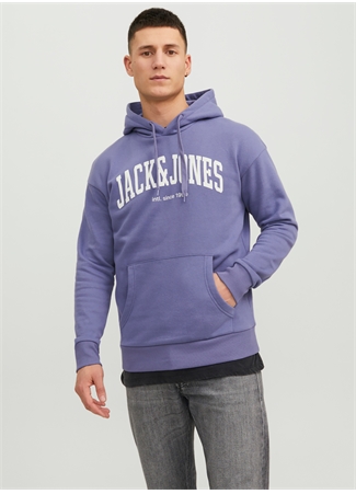 Jack & Jones Kapüşon Yaka Mor Erkek Sweatshırt 12236513_JJEJOSH SWEAT HOOD NOOS_3