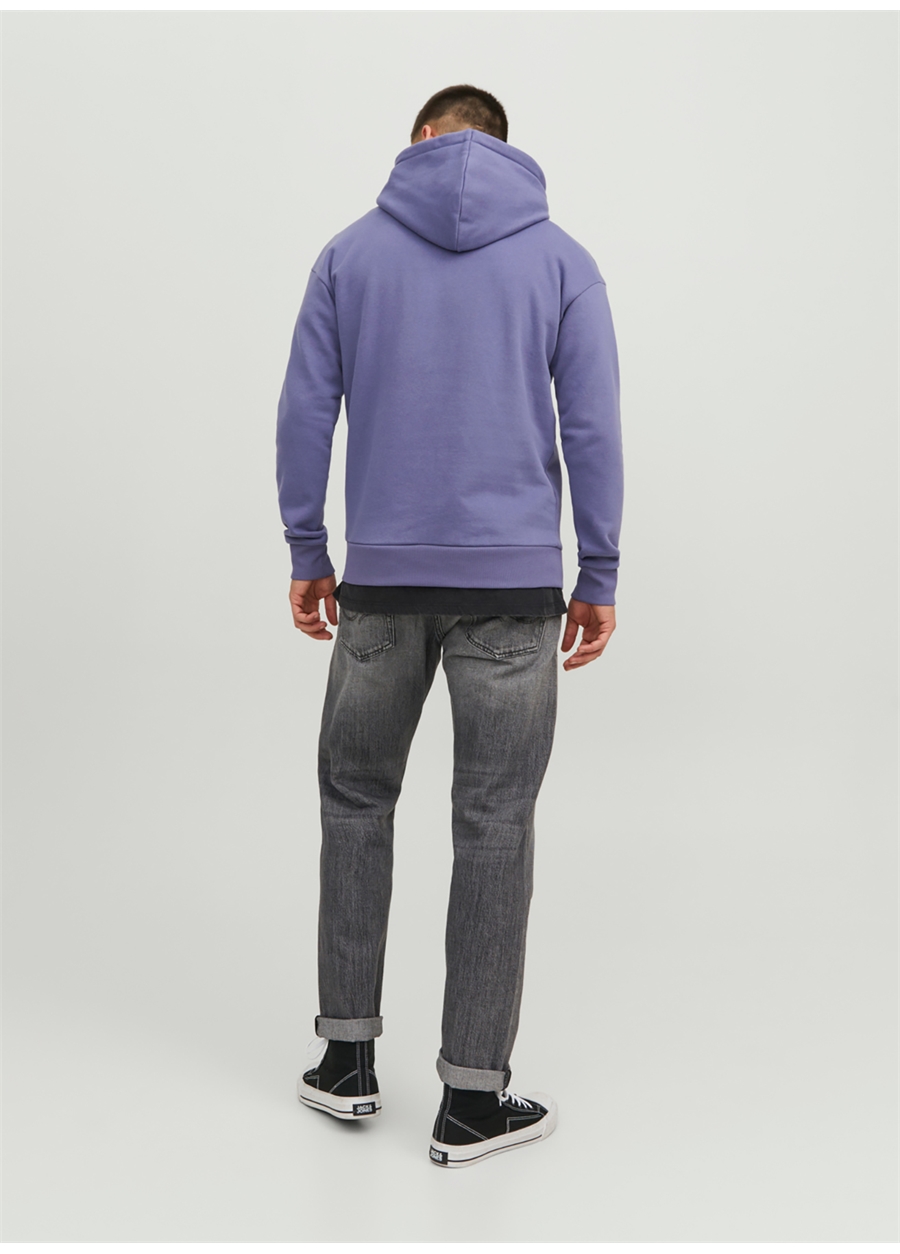 Jack & Jones Kapüşon Yaka Mor Erkek Sweatshırt 12236513_JJEJOSH SWEAT HOOD NOOS_6