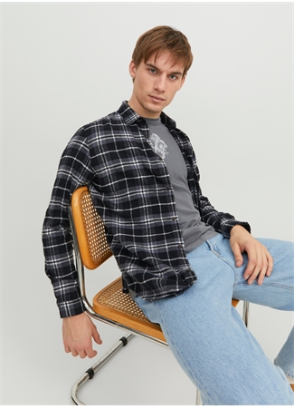 Jack & Jones Slim Fit Açık Mavi Erkek Gömlek 12237039_JJPLAIN FALL CHECK SHIRT L_2