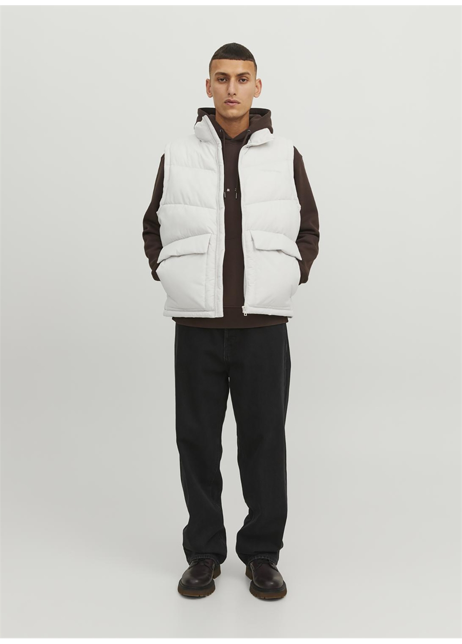 Jack & Jones Krem Erkek Yelek 12238853_JORVESTERBRO BODYWARMER SN_3