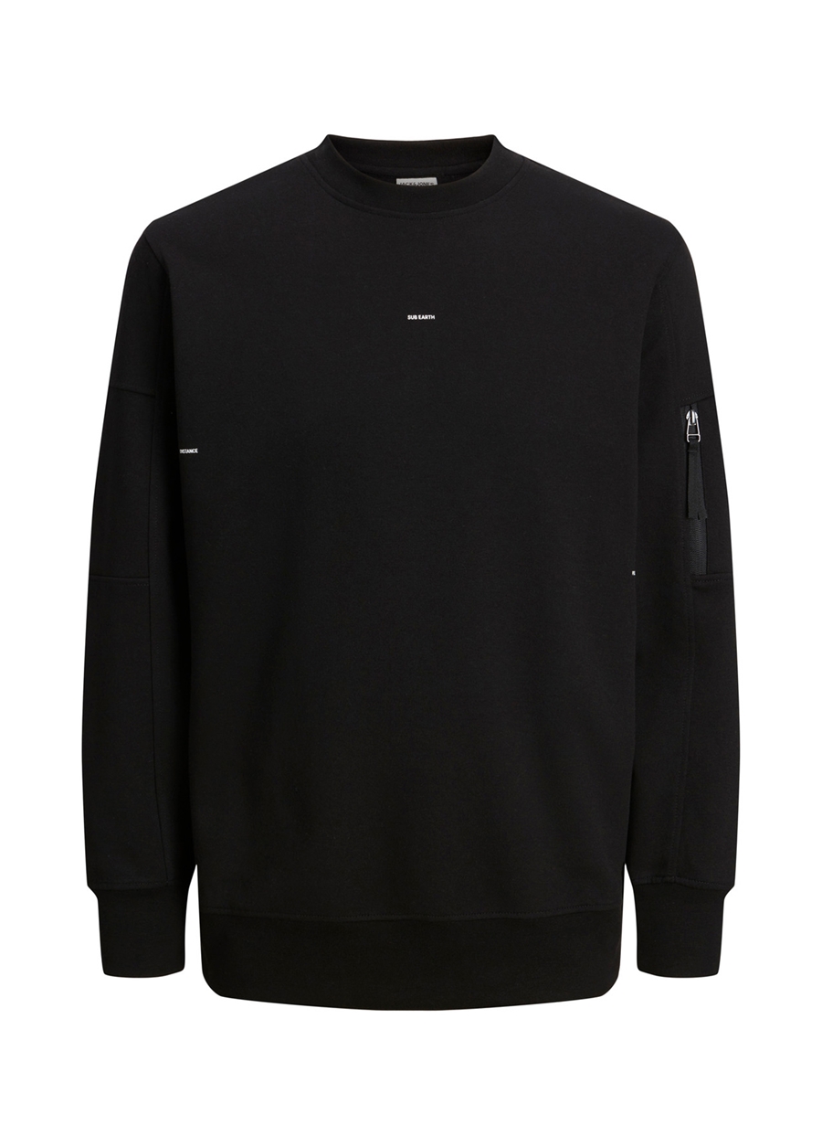 Jack & Jones Bisiklet Yaka Siyah Erkek Sweatshırt 12240222_JCOSHADE SWEAT CREW NECK L_4