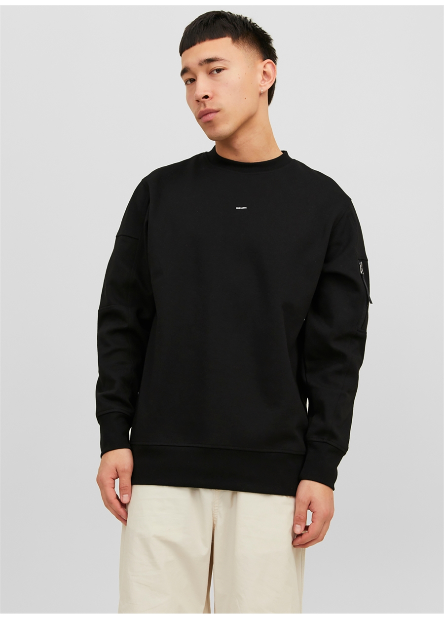 Jack & Jones Bisiklet Yaka Siyah Erkek Sweatshırt 12240222_JCOSHADE SWEAT CREW NECK L