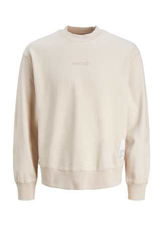 Jack & Jones Kapüşon Yaka Krem Erkek Sweatshırt 12239268_JCOPRJCT SWEAT CREW NECK A