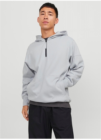 Jack & Jones Kapüşon Yaka Gri Erkek Sweatshırt 12240224_JCOSHADE SWEAT HOOD