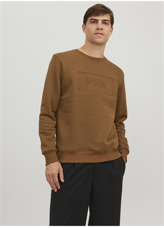 Jack & Jones Bisiklet Yaka Kahve Erkek Sweatshırt 12241106_JPRBLABLAKE SWEAT CREW NEC