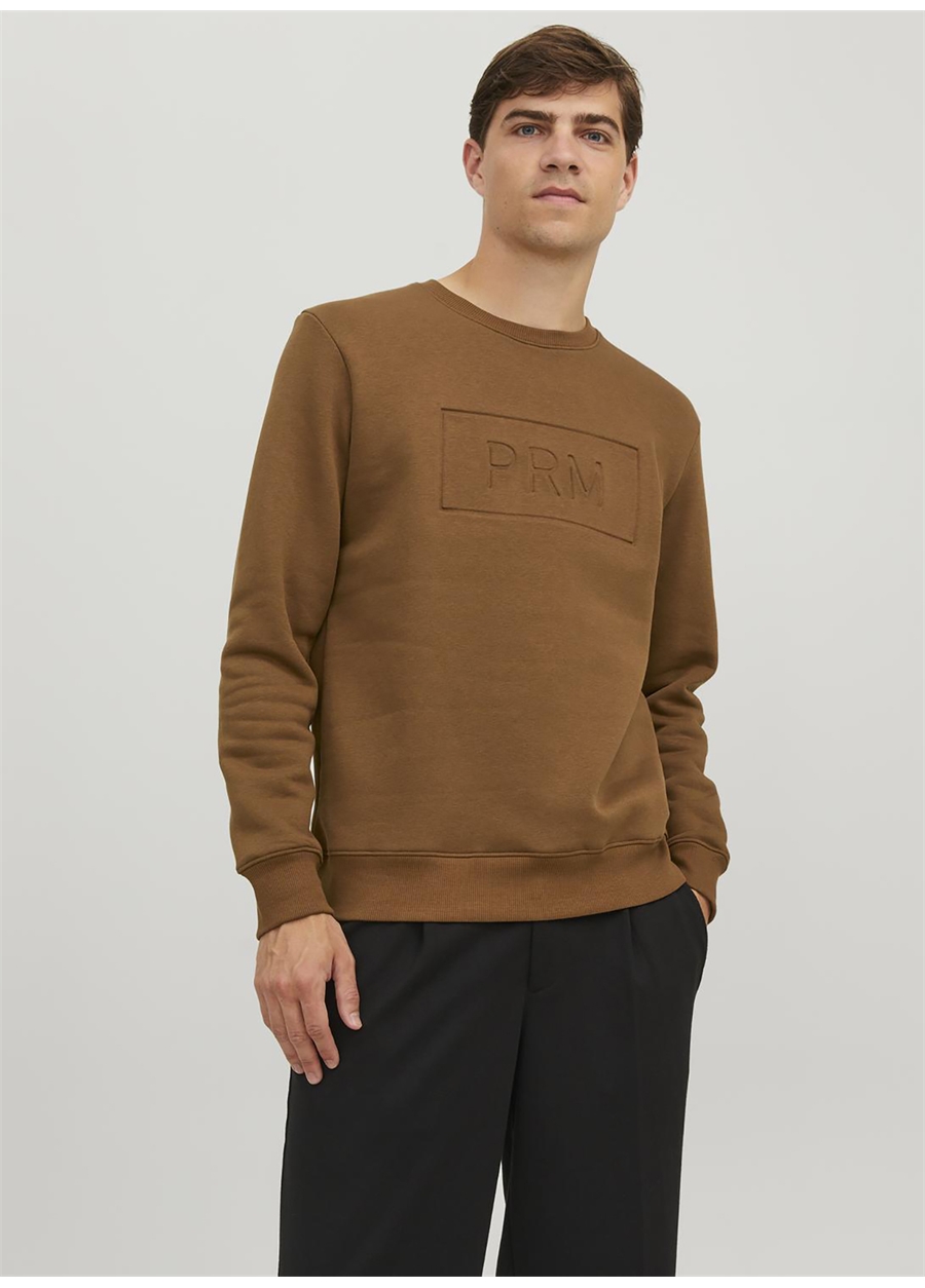 Jack & Jones Bisiklet Yaka Kahve Erkek Sweatshırt 12241106_JPRBLABLAKE SWEAT CREW NEC