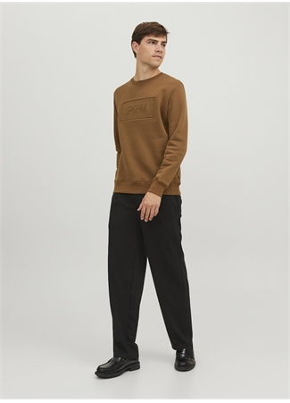 Jack & Jones Bisiklet Yaka Kahve Erkek Sweatshırt 12241106_JPRBLABLAKE SWEAT CREW NEC_4